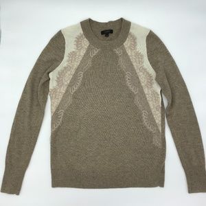 J. Crew Colorblock lace panel sweater